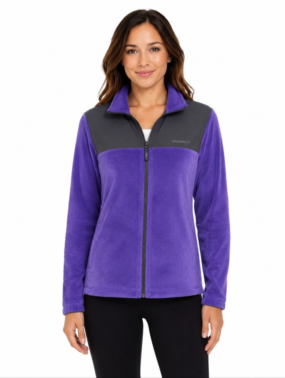 Danskin Women's Sherpa Like Purple and Gray Teddy Jacket Size S (4-6) Cozy